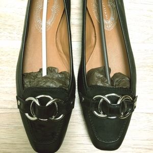 ElieTahari Mandy Driver Black Patent Leather Flat
